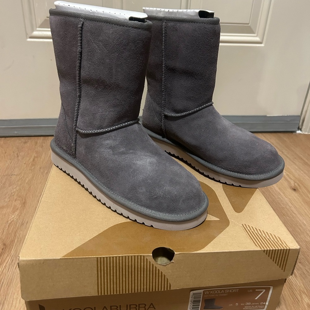 Koolaburra Grey Suede Ankle Boots